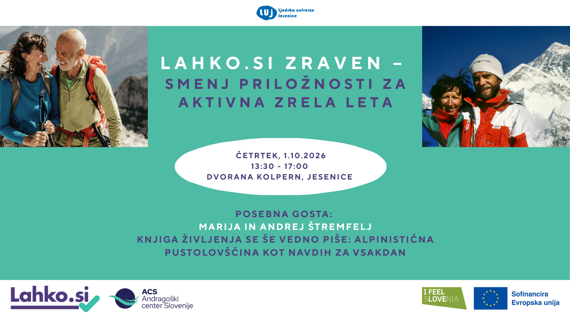 Smenj priložnosti za aktivna zrela leta